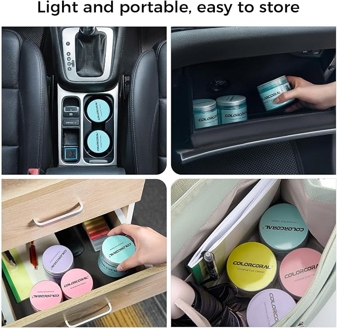 ColorCoral car Cleaning Gel Keyboard Cleaner car Interior Cleaner Kit Blue | 2-Pack Cleaning Putty Dust Cleaner Car Vent Keyboard Cleaning Detailing Slime Universal Cleaning Kit Car Accessorie Men Women