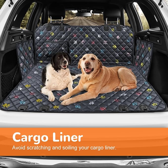 URPOWER Dog Car Seat Cover for Pets 100% Waterproof Seat Cover Hammock 600D Heavy Duty Scratch Proof Nonslip Durable Soft Back Seat Covers for Cars Trucks and SUVs