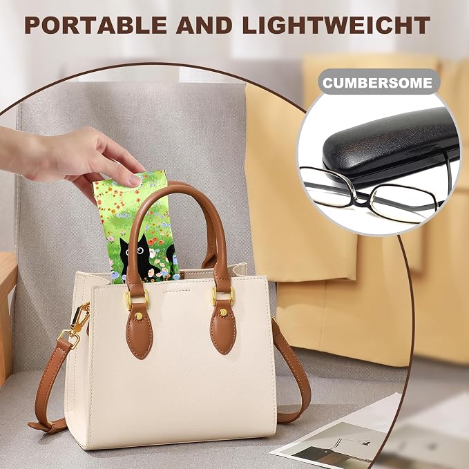 Anikathy 2Pcs Sunglass Eyeglass Glasses Case Soft PU Leather with Cleaning Cloth Cute Glasses Pouch Bag for Men Women Girs