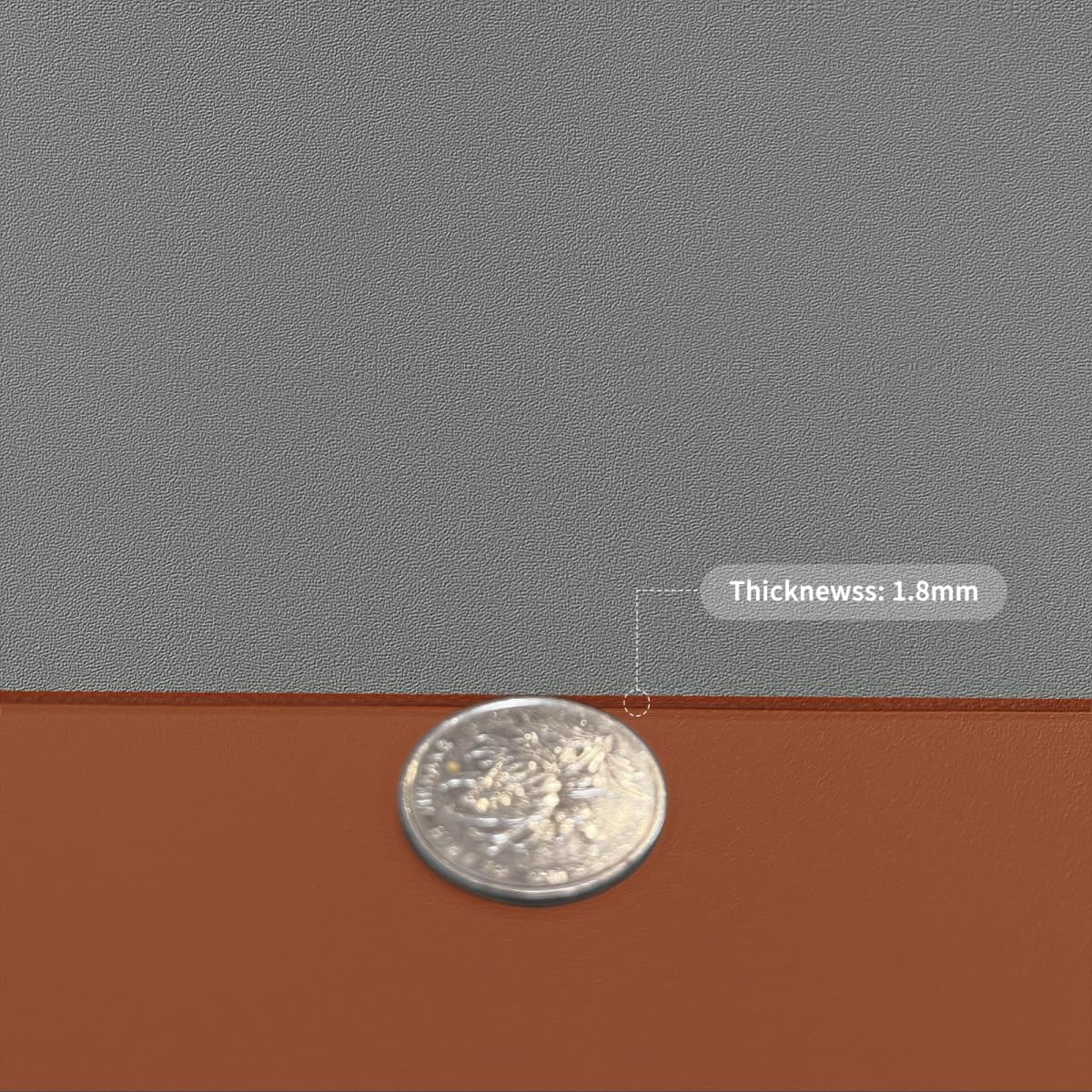 Leather Table Cover,1.8mm Thick,12x90 Inch Table Protector,Glass Table Protector,Table Sticker Cover,Desk Covers On Top of Desks.(Brown+Gray,12x90)