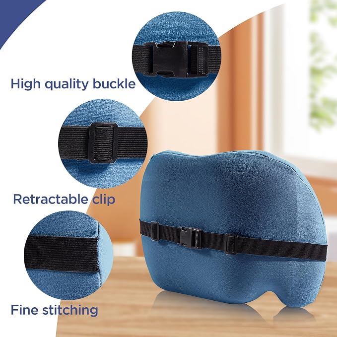 Lumbar Support Pillow for Office Chair, Memory Foam Car Back Cushion | Lumbar Pillow Lower Back with Adjustable Straps, Ergonomic Chair Back Pillow for Office, Car, Gaming Chairs and Bed