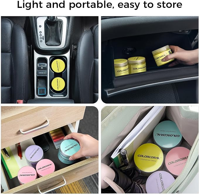 ColorCoral 2Pack Keyboard Cleaning Gel Kit Universal Dust Cleaner,Yellow | Car cleaning putty for PC Keyboard Car Detailing Slime Cleaning Laptop Dusting Home Office Electronic Computer Cleaning Slime
