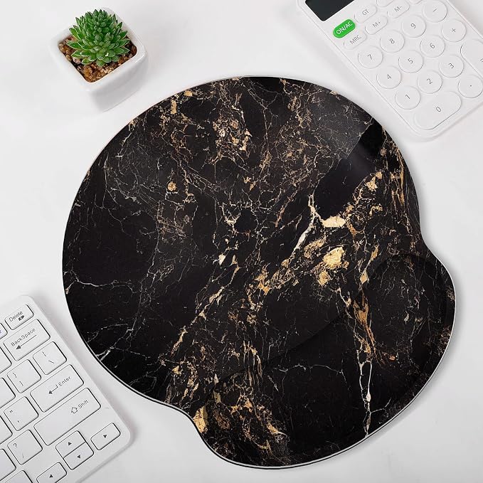 KONVINIT Ergonomic Mouse Pad with Wrist Rest, Small Mousepad with Non-Slip Rubber Base and Smooth Surface, Beach Mouse Pads for Desk, Office Desk Accessories