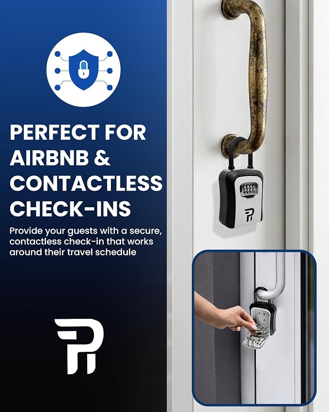 Key Lock Box for Outside – Large Outdoor Lockbox for Keys with Code, 4-Digit Combination Hidden Safe to Hide a Key Outside, Portable Safe Key Storage, 6.7 in, 1 Pack