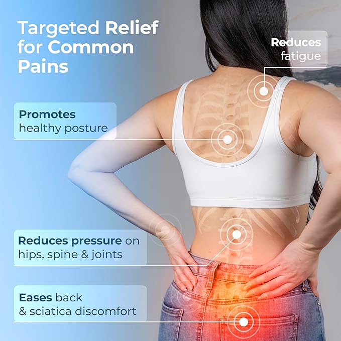 LuminaRest® Gel Seat Cushion for Long Sitting | Premium CertiPUR-US® Certified Memory Foam | Ergonomic Office Chair Cushion for Tailbone & Coccyx Pain Relief, Sciatica & Back Support – (Blue)