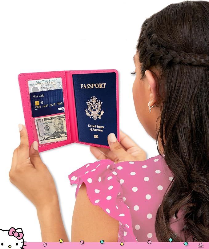 Hello Kitty Passport Cover for Travel Official License, Sanrio Gifts | Cute Passport Holder, Hello Kitty Travel Accessories, Passport Case