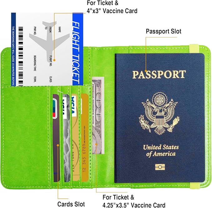 Premium Passport Holder for Travel RFID Blocking Passport Cover Slim | Passport Cover for Women Men Leather US Passport Wallet Case for Travel Passport Book Cover Travel Document Organizer Carrier