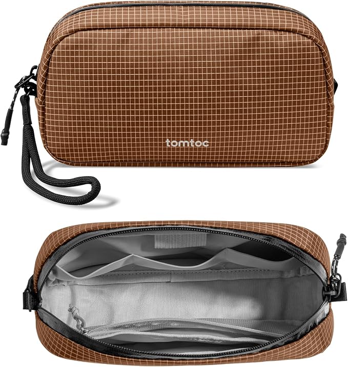 tomtoc Electronics Organizer Travel Case Performance, Water Resistant Bag Cable Tech Pouch Accessories, Carry Storage for Cord, Phone, Cables, Airpods, USB Flash Drive, Daily Items