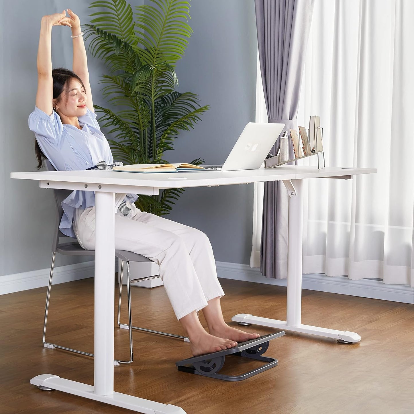 EUREKA ERGONOMIC Tilt Adjustable Footrest, Foot Rest for Under Desk at Work with Massage Surface, Office Foot Rest Under Desk with 20 Degree Tilt No Locking, Metal Frame