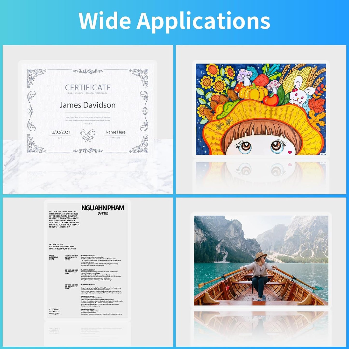 Laminating Sheets, (3 Mil) 50 Pack Thermal Laminating Pouches Holds 8.5 x 11 Inch,3 Mil Clear Laminator Paper 9 x 11.5 Inch, Letter Size, for Education,Documents, Certificate