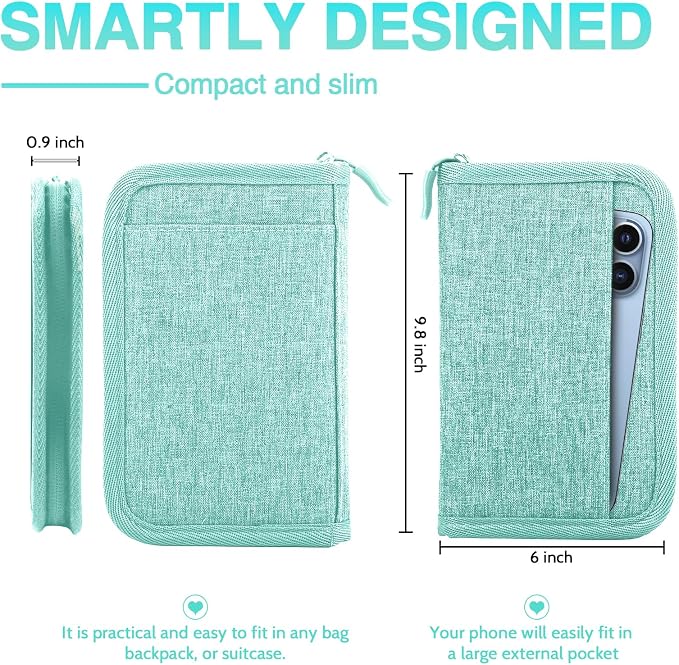 Passport Holder for Travel, Women Rfid Blocking Passport Wallet, Travel Essentials Premium Wallets, Waterproof Passport Holders Bag for Men Traveling, Travel Document Organizer Credit Cards Case