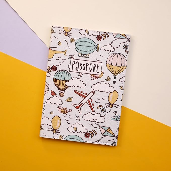 Passport Cover for Kids, Women and Men, Cute Travel Passport Holder (Dirigible Pattern)