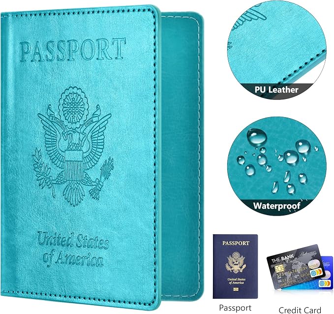 Eoehro Passport Holder for Travel Essentials-2Pack, Passport Wallet Cover Case for Travel Must Haves Accessories,Passport Book Holders for Women and Men
