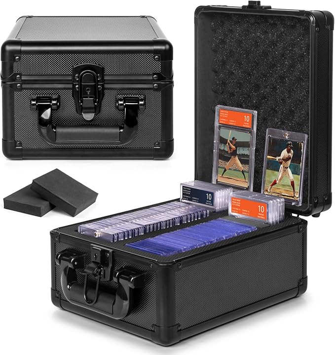 Graded Card Storage Box, PSA Slab Case Holder for Graded Cards, Top Loaders Trading Card Storage Hard Case for Sports Card, Top Loaders, One Touch, Game Cards (2 Row)
