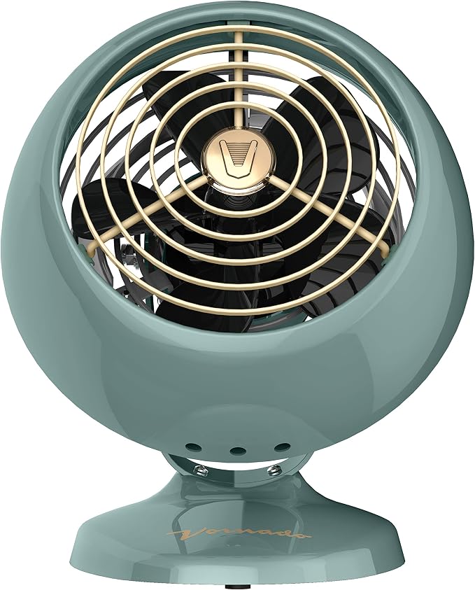Vornado VFAN™ Mini Fan,Classic Vintage Fan,Retro Metal Air Circulator,For Desk & Bedside,2 Speeds,Adjustable Tilt,Personal Cooling with Targeted Airflow,Quiet-Fan,Green,(Pack of 3)