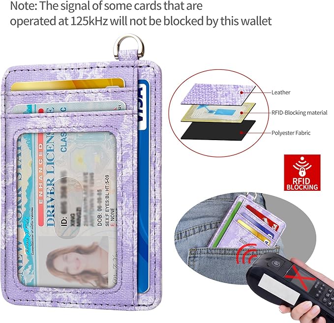 Slim Minimalist Front Pocket Wallet, RFID Blocking Credit Card Holder Wallet with Detachable D-Shackle for Men Women