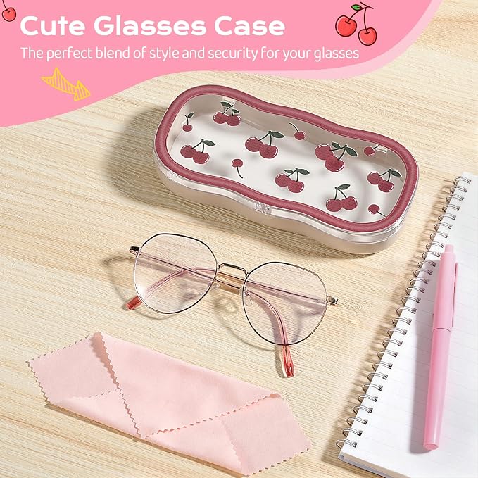 MoKo Glasses Case Hard Shell, Cute Eyeglass Case for Reading Glasses, Clear Eyeglasses Case for Women Girls