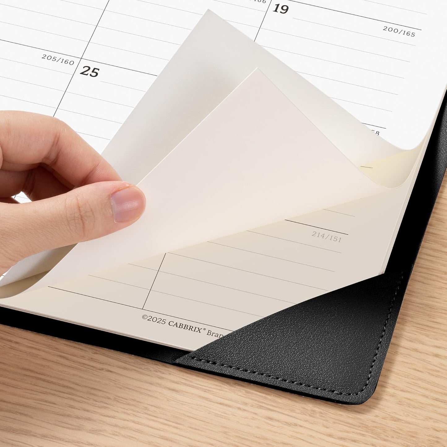 Cabbrix Large Desk Calendar 2025-2026 with Desktop Mat, Desk Pad Calendar July 2025 to December 2026, 21 x 16-1/2 Inch Desk Blotter Calendar for Home School and Office, Black