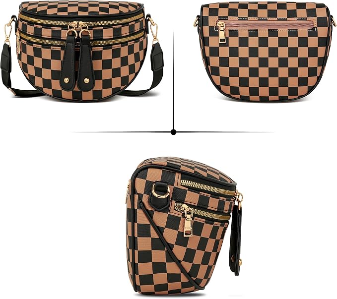 KKXIU Crossbody Bags for Women Vegan Leather Travel Bum Bag | Trendy Fanny Waist Pack | Shoulder Purse with Adjustable Strap
