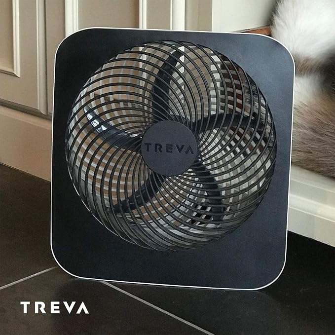 Treva 10 in Portable Fan Battery or AC Powered 2-Speed Desk Fan Black | Yes