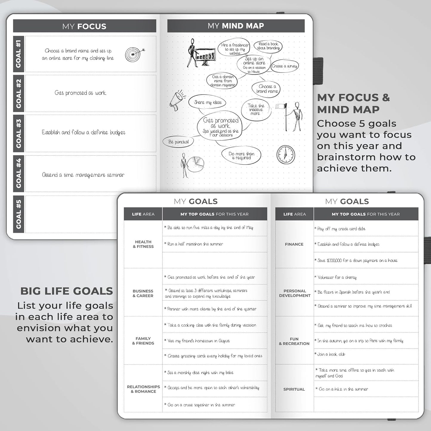 Clever Fox Planner – Undated Weekly & Monthly Planner for Productivity, Time Management & Goals – Organizer Journal – A5 (Silver Black)