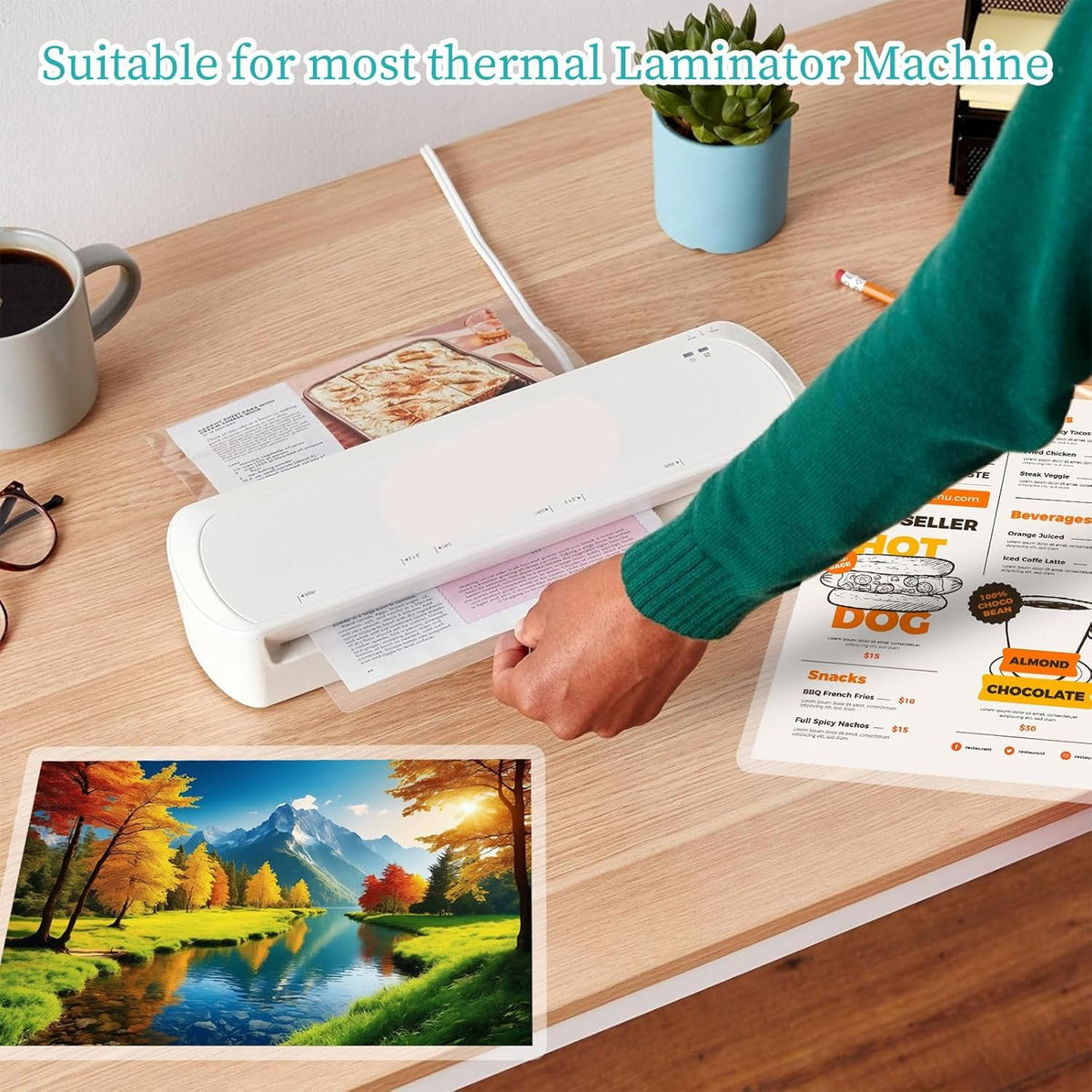 5 Mil Thermal Laminating Sheets 300 Pack, Clear 9" x 11.5" Laminating Pouches Rounded Corner, Holds 8.5 x 11 Inch Sheet, Letter Size Lamination Paper for Laminators