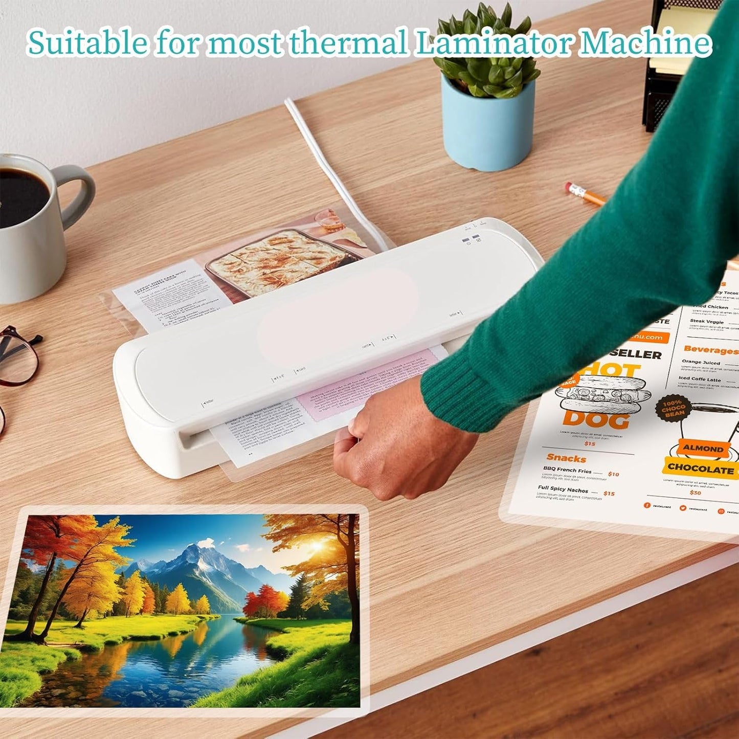 Thermal Laminating Pouches 3 mil, Clear 9 x 11.5 Inch Laminating Sheet Paper for Thermal Laminator, Holds US Letter Size Laminate Sheets (300 Pack)