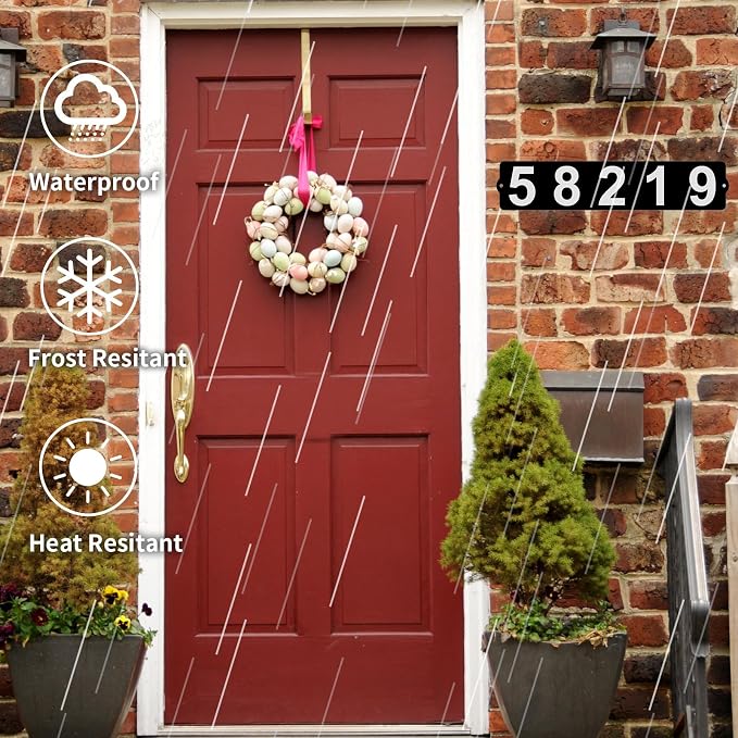 Metal Mailbox Numbers, Address Plaque, Waterproof, Horizontal & Vertical Mounted Address Sign for House Home Office Street Yard Mailbox