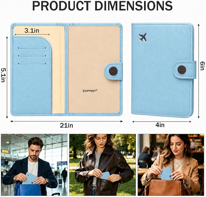 Passport Holder RFID Blocking Travel Wallet, Paradise Blue | Passport Cover with Multiple Card Slots, Water-Resistant & Easy-Carry, Must-Have Travel Accessory for Men & Women.
