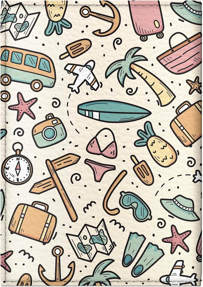 Passport Cover for Kids, Women and Men, Cute Travel Passport Holder (Summer Pattern)
