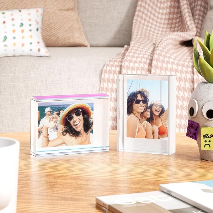 WINKINE 2x3 Mini Picture Frame for Fujifilm Instax Mini 12/41/99 Films | Small Photo Frame Compatible with Instax Mini Film and Polaroid 2x3 Photos, Freestanding Polaroid Frame for desk and shelf