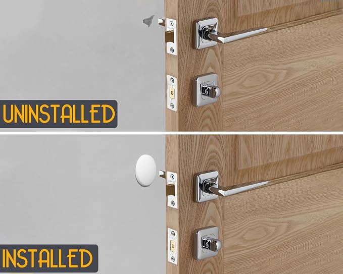 Door Stoppers - Medium 2" (6 Pack) - Door Stoppers for Wall with Strong Back Adhesive - Quiet and Shock Absorbent Silicone Wall Protectors from Door Knobs - Protects Every Surface - White