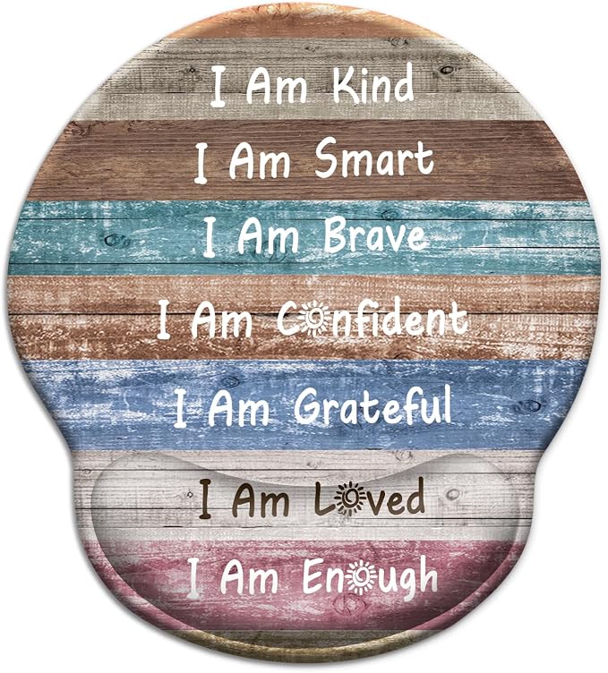 LIMKRIAN Inspirational Ergonomic Mouse Pad with Wrist Rest, 9.8 x 8.6 in | Comfort Gel Wrist Support, Non-Slip PU Base, Mouse Pads for Desk, Motivational Office School Supplies Desk Decor Accessories