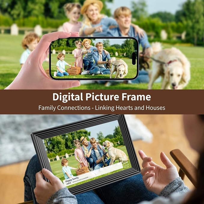 Digital Picture Frame,10.1 Inch Frameo Digital Photo Frame, 1280x800 IPS LCD Touch Screen,16GB, Supports SD Cards,Share Happy Moments Instantly via Frameo App from Anywhere,Best Gifts for Your Loves