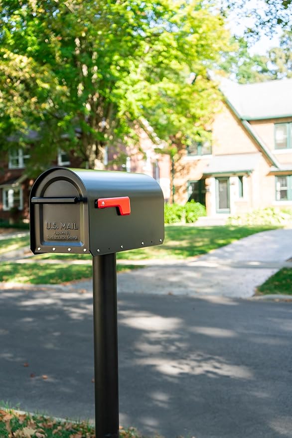 Architectural MAILBOXES 5560B-R-10 Architectural Mailboxes Sequoia Post Mount Mailbox, Large, Black