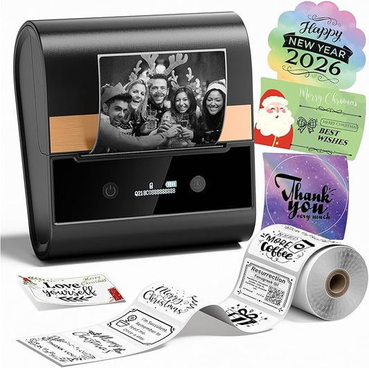 Phomemo Label Printer,M260 Label Maker Machine with Tapes, 3 Inch Portable Thermal Label Maker for Small Business, Home,Address,Office Organization,Logo Sticker Printer for Phone & PC