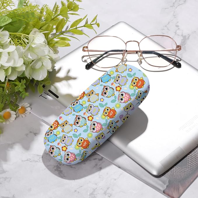 Glasses Case Hard Shell,Portable Protective Eyeglasses Case, Eyeglass Holder Box with Cleaning Cloth, for men women