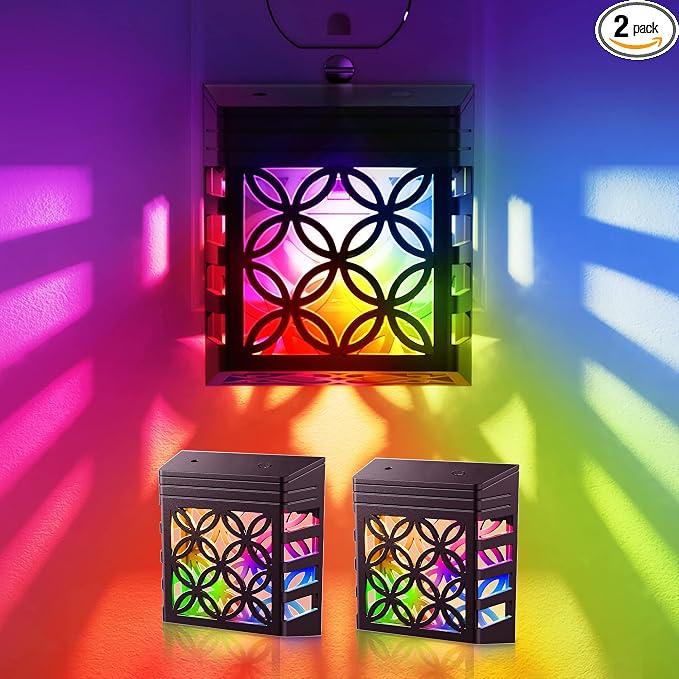DORESshop Night Lights Plug Into Wall [2 Pack], LED Night Light, Color-Changing, Plug in Night Light, 8 Color RGB, Dusk-to-Dawn, Night Light for Kids, Nightlights for Children, Baby, Nursery, Kitchen