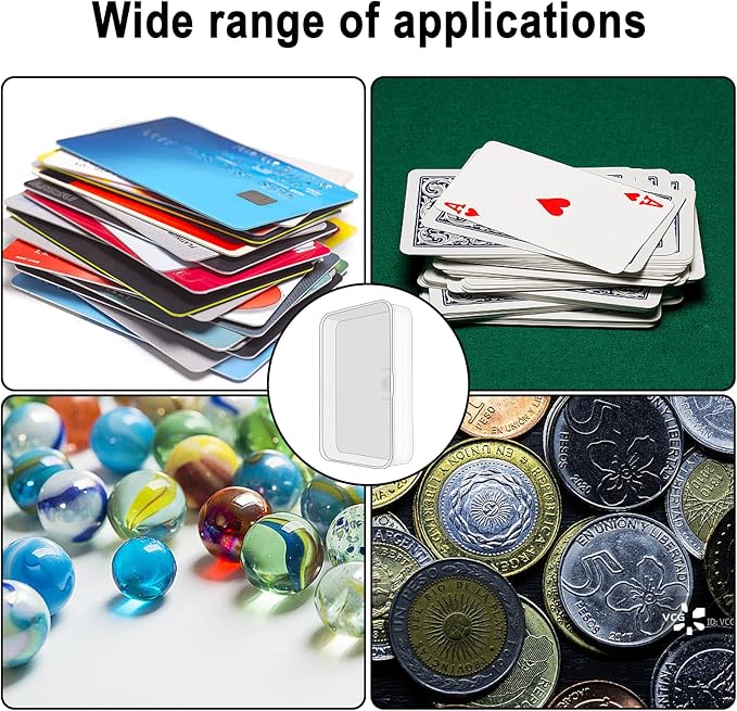Blank Card Case, 4 Pack Clear Plastic Card Deck Box, Snaps Closed - Storage Box for Base Ball Trading Cards, Business Cards & More