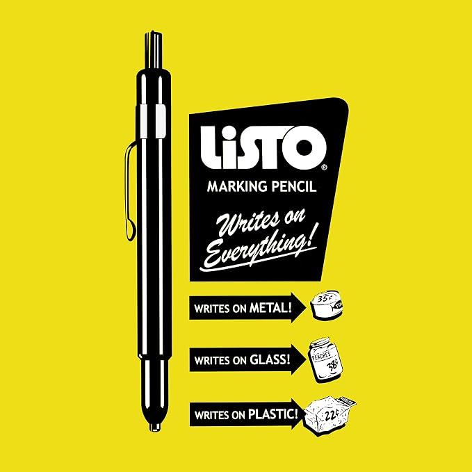 Listo 1620 - Box of 12 - YELLOW COLOR - China Markers/Grease Pencils