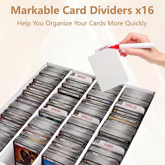 RLAVBL 1 Pack 3600 Count Trading Card Storage Box, Cardboard Card Boxes with Dividers for Sports, MTG, TCG, Toploader, 4 Row