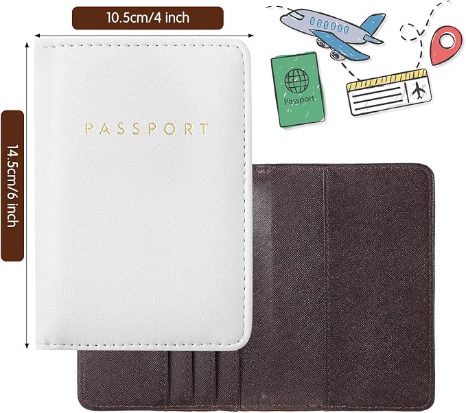2 Pcs Passport Cover Holder for Travel Waterproof Leather Passport Wallet Case Book Travel Cruise Essentials for Women Men | 2 Pieces