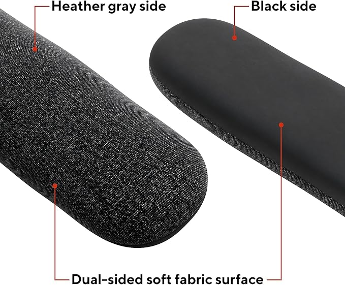 STAPLES Beaded Keyboard Wrist Rest, Ergonomic Non‑Slip Support Cushion for Comfortable Typing, Durable Bead‑Filled Design in Black/Gray