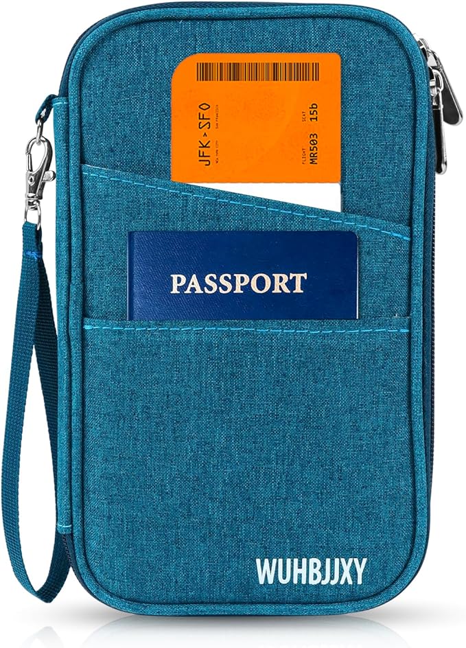 Amazing Practical Document Travel Organizer,Family Passport Holder，Rfid Women Travel Wallets, Waterproof Men Passport bags Travel Document Organizer (Dark Blue)