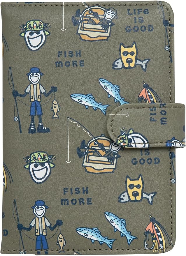 Life is Good Travel Passport Cover, Card Slots, Snap Closure | Slim Design, Card Slots, Snap Closure, Fits Neatly in a Purse or Backpack, Keeps Documents and Boarding Pass Organized