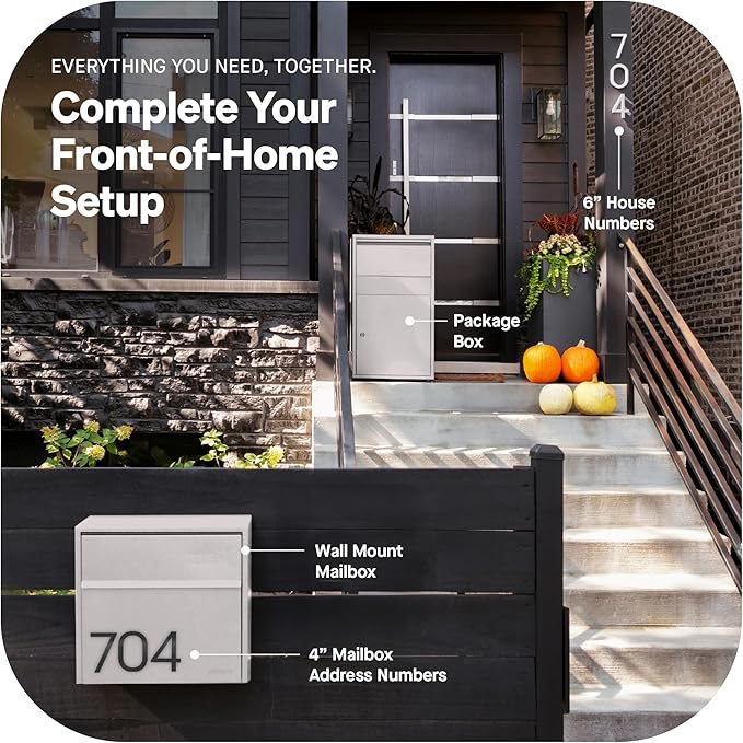 Adoorn Lockable Wall Mount Mailboxes for Outside - Small Anti-Theft Locking Mailbox for Letters - Weatherproof Construction - Durable Steel - 13.5" H x 15" L x 5.5" D - Sandstone