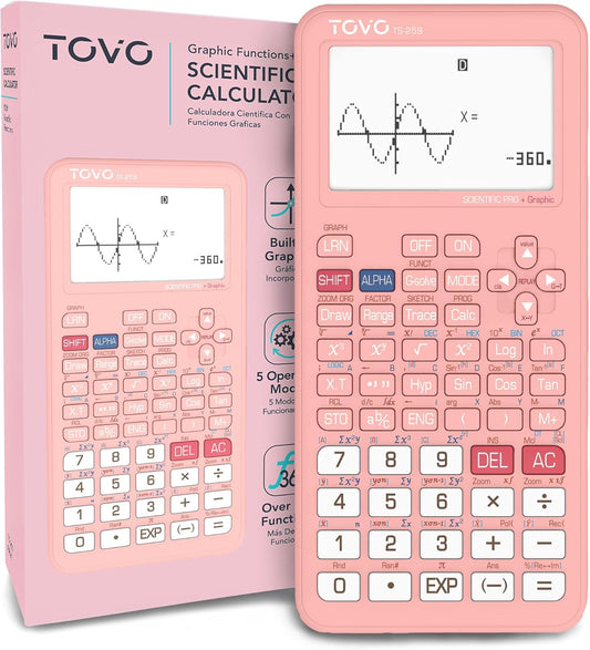 TOVO Scientific Calculator with Graphing Functions, Multiple Modes, 360 Functions, Large Screen, Intuitive Interface for Beginners, High School & Advanced Courses, TS-259 (Developed by CATIGA)