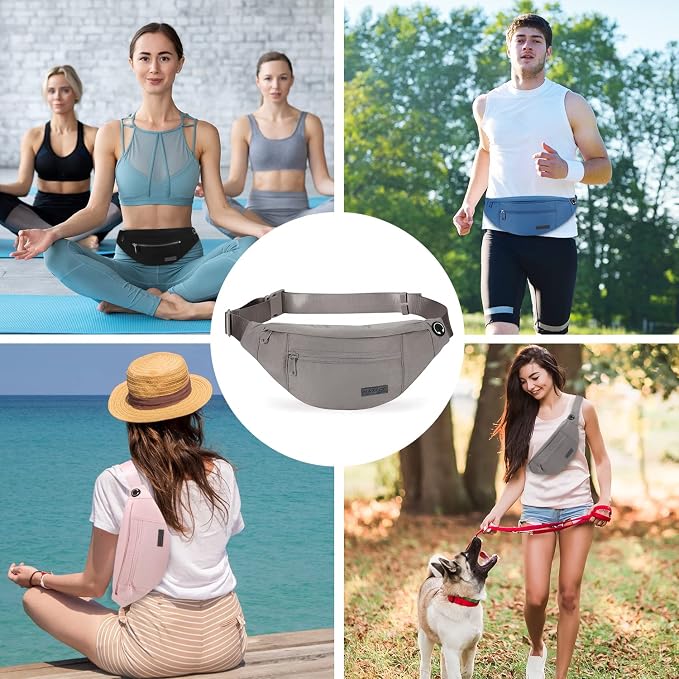 MAXTOP Small Cross body Bag Shoulder Fanny Pack for Women Men | 4-Zipper Pockets,Nylon,Fit All Phones,Key Chain,Gifts for Enjoy Sports Yoga Running Workout Walking Casual Travel