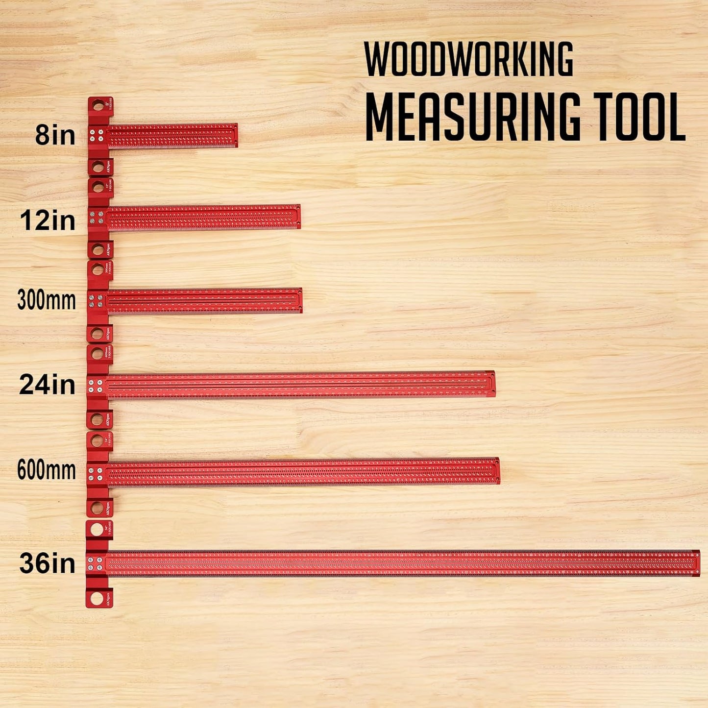 Woodworking Scriber T-Square Ruler 300mm with Thoughtful Support Lips, Architect Ruler for Carpenter Work, Layout and Measuring Tools…
