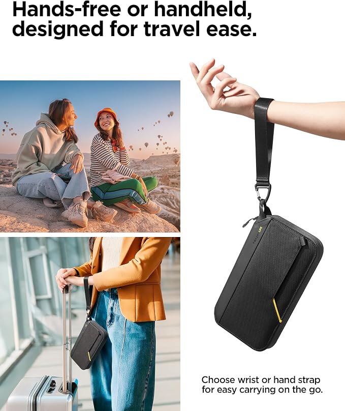 Spigen Life Passport Card Cover Holder, RFID Blocking | Travel Document Organizer, SIM Card Pin Included - Black
